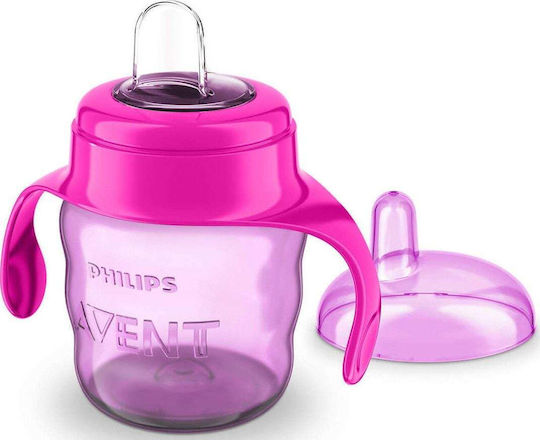 Philips Cana de antrenament pentru bebeluși Silicon cu mânere Roz pentru 6m+m+ 200ml