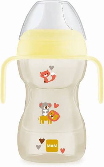 Mam Cup Educational Sippy Cup Plastic with Handles Transparent for 8m+m+ 270ml