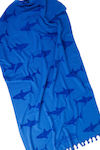 Noidinotte Beach Towel Blue with Fringes 170x90cm.