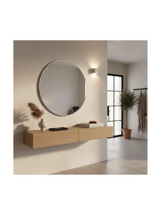 Pakketo Emmett Oglindă de Perete cu Argintiu Ramă din Metalic Diametru 80cm 1buc