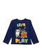 Kids' Shirt Long Sleeve Blue Let's Play