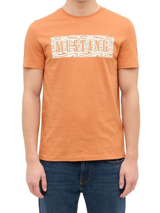 Mustang T-shirt Bărbătesc cu Mânecă Scurtă Orange