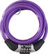 Dunlop Bicycle Cable Lock with Combination Purple