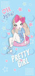 Beach Towel Microfiber Pretty Girl 150x70cm Rec47wz7