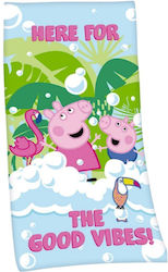 Πετσέτα Θαλάσσης Quick Dry Hasbro Peppa Pig 12 70x140 Digital Print Green 100% Microfiber