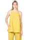 Moutaki Women's Blouse Sleeveless Yellow