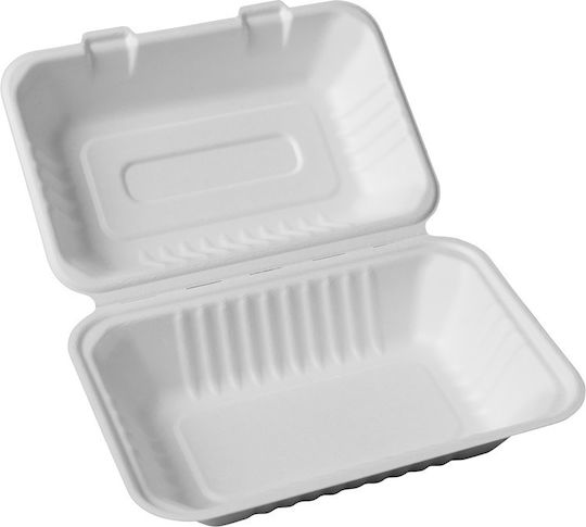 Σκεύος Clamshell Φαγητού Ζαχαροκάλαμο 1 Θέσης 23x15cm Σετ 125 Tg478877