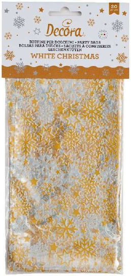 Pungi cadou albe de Crăciun Decora 20 buc H 12.5x3x24cm