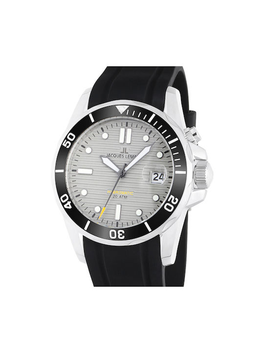 Jacques Lemans Hybromatic Watch Battery with Black Rubber Strap