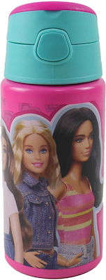 Barbie Aluminum Straw Water Bottle 500ml