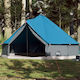 vidaXL Σκηνή Camping Teepee Μπλε για 12 Άτομα 600x600x350εκ.