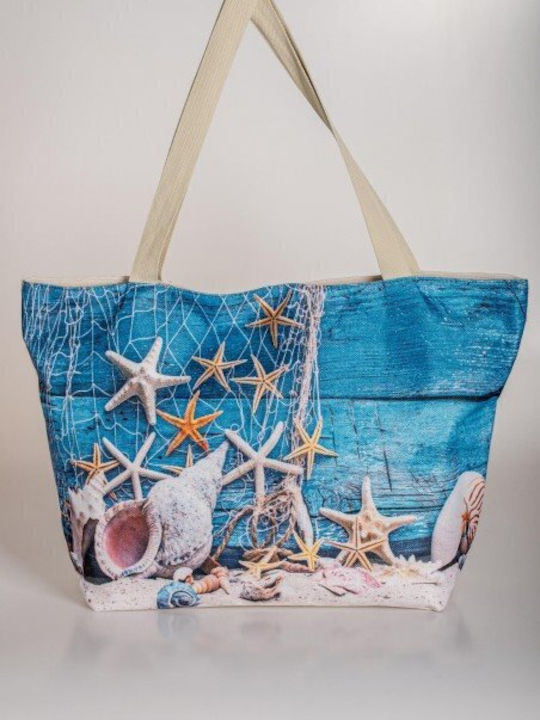 Strandtasche aus Segeltuch Blau