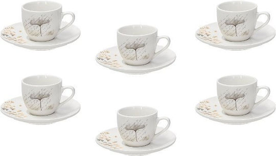 Tognana Set Tassen Espresso aus Porzellan Transparente 6 Stück