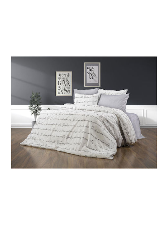 Dimcol Duvet Cover Queen 220x240 White