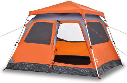vidaXL Camping Tent Cabin Orange for 4 People 255x222x165cm
