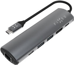Fixed Hub Pro 6in1 USB-C Докинг станция с HDMI 4K PD Етърнет Fixed Hub Pro 6in1 USB-C Докинг станция с HDMI 4K PD Етърнет