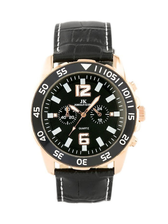 Jordan Kerr Watch Battery with Black Leather Strap