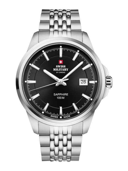 Swiss Military by Chrono Мъжки Часовник 40mm Хронограф На Батерия със Сребърна Метална Гривна