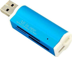 Cititor de Carduri USB 2.0 pentru /S/D/ /m/i/c/r/o/S/D/ /M/e/m/o/r/y/S/t/i/c/k/ /C/o/m/p/a/c/t/F/l/a/s/h/ / /x/D/ Albastru