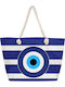 Summertiempo Fabric Beach Bag with Wallet Blue