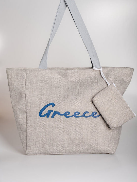 Greece Beach Bag made of Canvas Gray
