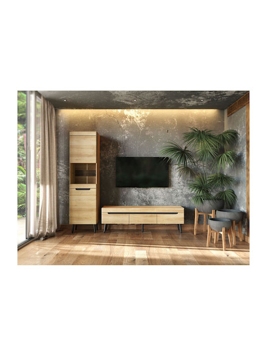 Grif De podea Vitrină de living cu Sticlă Bej 40x53x53cm