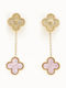 Dangle Steel Gold Plated Earrings Pink Pink