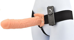 Loving Joy Harness με Dildo 20cm και Δόνηση στο χρώμα του δέρματος