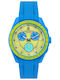 ZZero Men's Watch Chronograph Battery with Blue Rubber Strap
