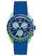 ZZero Men's Watch Chronograph Battery with Blue Rubber Strap