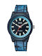 Q&Q Men's Watch 40mm Battery with Blue Rubber Strap
