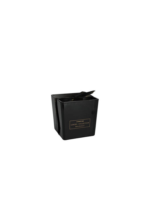 Christmas Glass Black Candle 12x12cm Patchouli