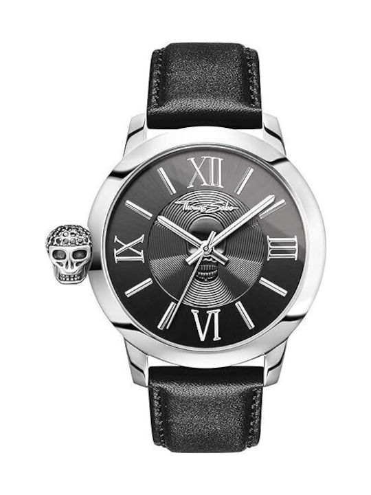 Thomas Sabo Ceas Baterie cu Negru Brățară din piele