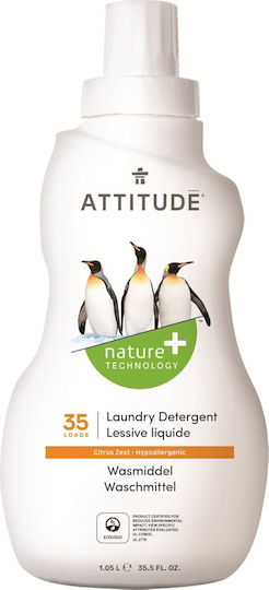 Attitude Little Ones Concentrated Liquid Laundry Detergent with Lemon Scent for Sensitive Clothes 1.05lt (35 Washes)