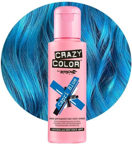 Crazy Color Vopsea Temporară De Păr Fără Amoniac 44 Capri Albastru