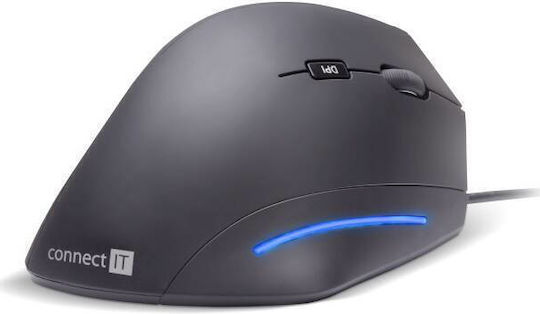 Connect IT CMO-2500 Ενσύρματο Εργονομικό Ποντίκι Μαύρο