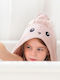 Bonjour Bebe Βρεφική Κάπα-Μπουρνούζι με Κουκούλα Deer Pink 100x100εκ.