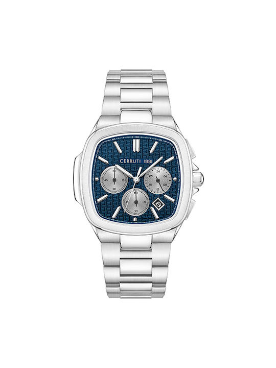 Cerruti Watch Chronograph Battery with Silver Metal Bracelet