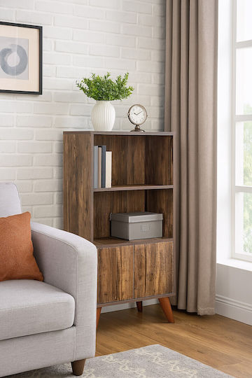 Βιβλιοθήκη Retro Brown 60x30x120εκ.