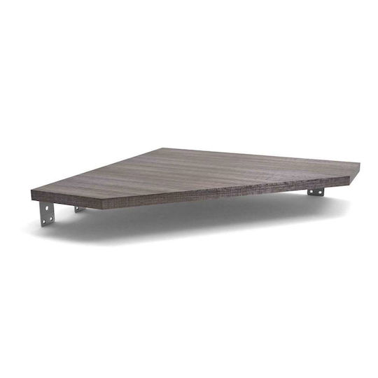 Glorious Modular Side Rack Additional Connecting Surface for 2 Walnut Furniture