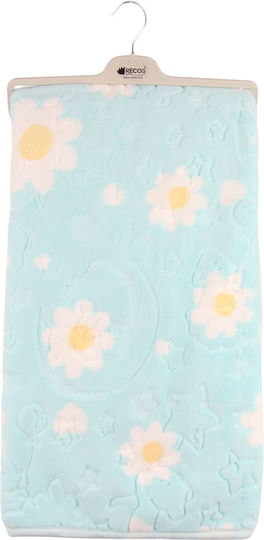 Recos Blanket Nursery Swaddling Blankets Velvet Light Blue Light Blue 95x110cm