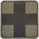 Medic Cross 5x5 Badge Pvc Khaki Black