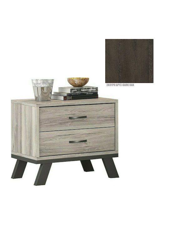 Noptieră Νο 6 Dark Oak-Dark Oak 54x44.5x54.5cm
