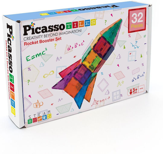 PicassoTiles Magnetic Construction Toy Rocket Booster Set For Children 3+ Years