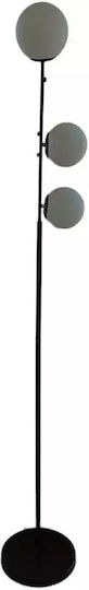 Stimeno Floor Lamp H180xW28cm. with Socket for Bulb G9 Black