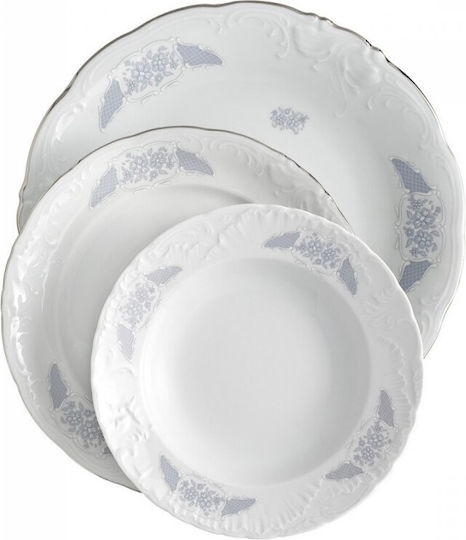 Cmielow Rococo Frederiki White Porcelain Dinnerware Set 40pcs