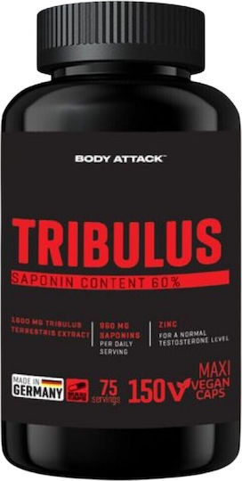 Body Attack Трибулус 1600мг Добавка за Либидо и Повишаване на Тестостерона 150 Растителни Капсули