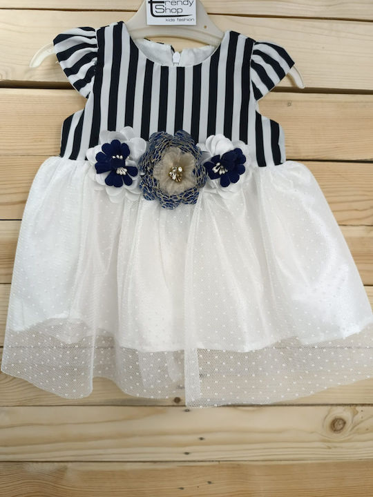 Trendy Shop Kids Dress Striped Sleeveless Blue