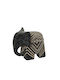 Elephant Figure L Polyresin Black 23cm