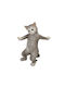 Cat Figure Polyresin Grey 17.8cm